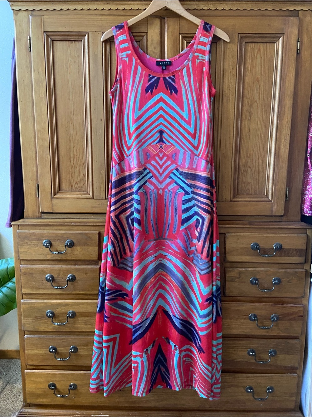 NWOT Maxi Dress by Tribal Size M 💜 Stretchy Mesh + Liner